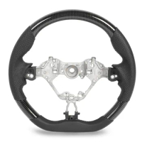 Sporty Steering Wheel Enhanced Grip Black Stitching ABS Hydro‑Dip Steering Wheel Perforated Leather for GT86 ZN6 2017 To 2021