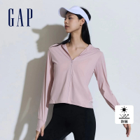 【GAP】女裝 防曬連帽外套-粉紅色(890010)