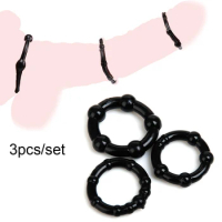3pcs/set Silicone Semen Lock Ring Penis Cock Rings for Men Delay Ejaculation Ring Adult Sex Toys Scrotum Ball Rings for Men Sex