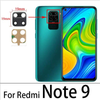 Rikey-nắp lưng cho Xiaomi Redmi Note 9 Pro 9S, nắp ống kính thủy tinh với keo dính, phụ tùng điện th