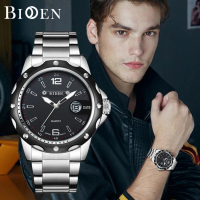 【003 Harga telah diganti, cepat beli】BIDEN Jam Tangan Olahraga Kuarsa Otomatis Date Tali Stainless S