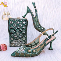 Complete Your Look with These Highly Popular GREEN High Heels and Handbag Set for Women Suitable For All Formal Occasions