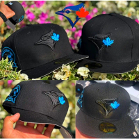 Toronto Blue Jays Baseball Cap, American Style, Fully Covered, Embroidered, Hip-Hop Style, Flat Brim