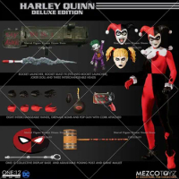 Original Mezco 1/12 Scale Collectible Clown Girl Harley Quinn 6Inch Female Solider Action Figure Full Set Model Toys Comic Ver.
