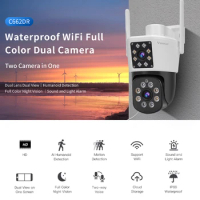 VStarcam Outdoor Wifi Camera 4MP HD Dual Lens Dual-Screens PTZ Camera Auto Tracking Waterproof Security Video Surveillance