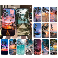Palm Tree Beach Sea Sunset Phone Case For Samsung A35 A55 A54 A15 A25 A05s A05 A22 A24 A52 A33 A34 M34 M14 M54 M23