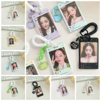 Transparent Kpop Photocard Holder Children Gift Heart Acrylic Idol Photos Card Cover ID Card Cover Card Holder Girl