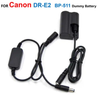DR-400 DC Coupler BP-511 Fake Battery +ACK-E2 12V-24V Step-Down Power Cable For Canon EOS 5D 10D 20D 20Da 30D 40D 50D D60 300D