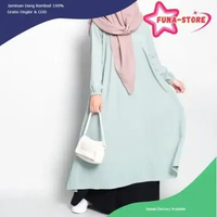 [P R O M O] Gamis Polos Noura dress crincle polos terbaru tunik midi dress simpel Termurah Bekualita