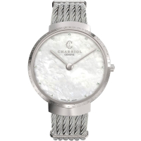CHARRIOL 夏利豪 Slim系列 時尚鑽石鋼索腕錶 送禮推薦-34mm ST34CS560013