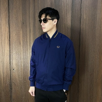美國百分百【全新真品】Fred Perry 防風外套 男款 歐洲精品 logo 夾克 深藍 DC78
