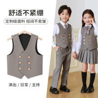 Boys' Suit Vest College Style Children's Black Vest School Uniform Little Boy's Solid Color Formal D