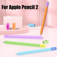 Stylus Cover Silicone Pen Case For Apple Pencil 2 Color Matching Stylus Protective Case Non-slip Anti-fall iPencil Skin Cover