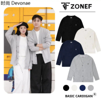 Áo Cardigan Logo Thêu ZONEF STUDIO Phong Cách Hàn Quốc Chất Vải Cotton Tổ Ong ,Khoác Thu Đông Nam Nữ