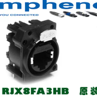 RJX8FA3HB and RJX8FB3HB amphenol audio A and B Type Ethernet Chassis Mounts XLRnet Class D / Non-Shielded RJ45 Horizontal PCB