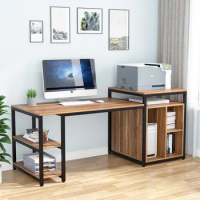 Tribesigns 47 Inch Computer Desk with Storage Shelves, Home Office Desk with Reversible Printer Shelf CPU Stand, Writing Desk