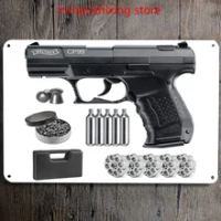 Umarex Walther Cp99 .177 Caliber Signs Metal Posters Plaques Decor Iron Painting for Shooting Club Decoration Black Gun Tin Sign
