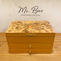 【Ms. box 箱子小姐】英國MELE&amp;CO頂級木製珠寶盒(原木拼花兩層抽/飾品盒/收納盒)