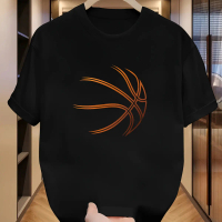 Men's crew neck T-shirt, trendy basketball print design, stylish fit, breathable and not stuffy, cas