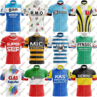 Retro Pro Team Cycling Jersey for Men, Short Sleeve, MTB Maillot, Downhill Jersey, Mountain Bicycle Clothing, Summer