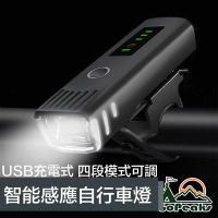 GoPeaks USB充電 四段式 智能感應 防水 自行車頭燈/警示燈