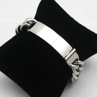 Hot Fashion 316L Stainless Steel ID Bracelet 8.86 inch Blank Tag Link Chain Bangle Bracelet New Arrival