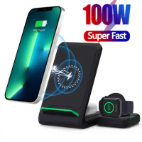 3 in 1 Fast Wireless Charging Detachable Dock Station for Apple Watch 8/7/SE/6/5/4/3, AirPods 2/Pro, iPhone 13Pro Max/13 Pro/14