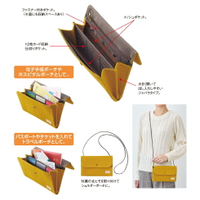 【日本LIHIT LAB.】HINEMO 手風琴包 棉質隨身包 可放12張卡片 附肩帶