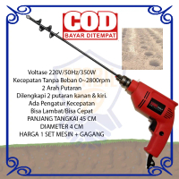 Mesin Bor Listrik Penggali Tanah Taman Pembuat Lobang Tanam Auger Spiral Drill Head Biopori