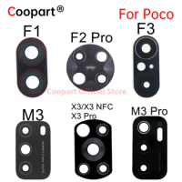 Rear Back Main Camera Glass Lens For Poco F1 F2 Pro F3 F4 GT X3 NFC M3 M4 X4 Pro 5G M5S Replacement Parts With Adhesive Tape