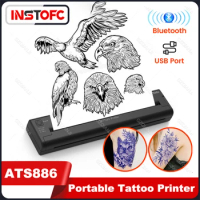 Portable Bluetooth Tattoo Stencil Printer Wireless Tattoo Thermal Copier Machine with Smartphone Tattoo Artists Drawing ATS886