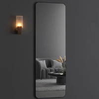 Black Round Mirrors Glasses Sticker Unbreakable Standing Mirror Full Body Adornos Para El Hogar Livingroom Decor Accessories
