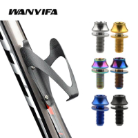 Wanyifa Full Carbon Fibre Bicycle Ultralig Water Bottle Cage +Titanium Bolt M5x12mm for MTB Road Bike Bottle Holder Equipment