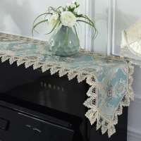 Lace Table Runner Piano Towel Cover Cloth Embroidery Table Cloth Piano Dust-proof Cover Wedding Decoration