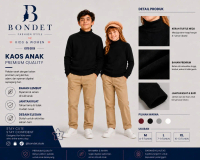 Baju Kaos Turtleneck Rib Rajut Premium Anak-Anak Pria Wanita Lengan Panjang Baju Kaos Polos Leher Ti