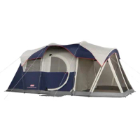 Coleman Elite WeatherMaster Camping Tent with LED Lights and Screened Porch, Weatherproof Family Tent, Tents
