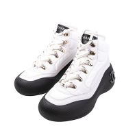 CHANEL 短筒雪靴運動鞋#37(白色/黑色)