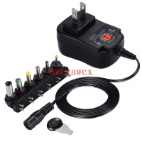 Applicable to 3V 4.5V 5V 6V 7.5V 9V 12V 1A Adjustable Power Adapter 12W AC / DC Regulated Adapters U