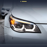 Car Styling Head Light For BMW 5 Series E60 2004-2010 LED 520i 525i 523i 528i DRL Angel Eyes Headlight Automotive Accessories