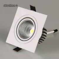 Free Shipping Square Bright Recessed LED Square Downlight Higt Lighting COB 7W 10W 15W LED Spot light decoration Ceiling Lamp