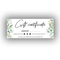KRAFT-Modern Greenery Gift Card, Sunflowers, Gold Voucher, A Gift