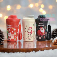Tumbler Natal Merah Lucu Termos Souvenir Christmas Anak Hadiah Natal Unik Cewek Dewasa Dengan Box Bo