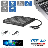[Tiktok] USB 3.0 External Cd/Dvd Rom Player Optical Drive Dvd Rw Burner Reader Writer Recorder