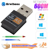 Dual Band USB Wifi Adapter 600Mbps Bluetooth 802.11ac Mini Wifi Dongle Portable Network card 2.4G/5GHz Wireless Card PC/Loptop
