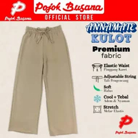 Pojok Busana Celana Panjang Kulot Fashion Premium Scuba Wanita - Bawahan Kasual Kerja Putih Hitam S/