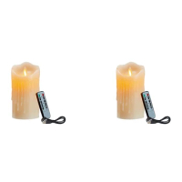Big Deal 2X LED Candles, Flickering Flameless Candles,Rechargeable Candle, Real Wax Candles With Remote Control,10Cm