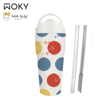 【WOKY沃廚】hahababy聯名-(●●)渾圓杯保溫杯770ml擁抱點點款(防漏升級版)