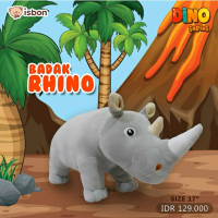 BADAK RHINO | Boneka Badak Rhino Bercula Satu Khas Jawa Warna Abu Abu Bahan Premium Cocok Untuk Main