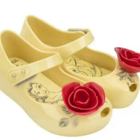 Beauty and the Beast Jelly Sandals Girls Princess Sandals Girls Shoes Rose Sandals