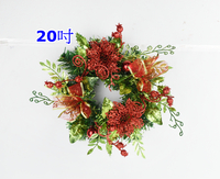 20吋裝飾聖誕花環(紅)，聖誕節/聖誕佈置/聖誕掛飾/聖誕裝飾/聖誕吊飾/聖誕花材，X射線【X454615】